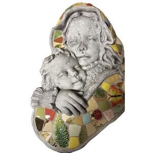 Handmade Mosaic Tile Wall Plaque – Mother and Child Art Home Decor